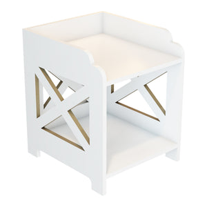 Organizer per bagno Struer 23x20x22 cm Bianco [en.casa]