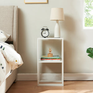 Tavolino Thyholm 55x30x30 cm Bianco [en.casa]