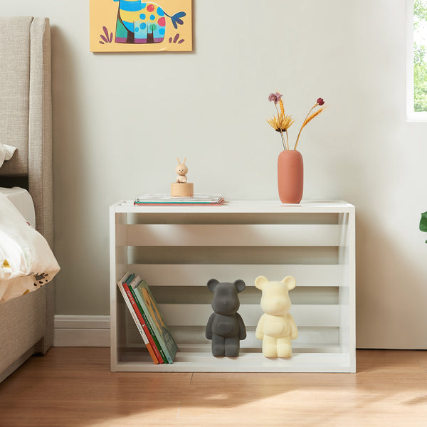 Tavolino Rønde 43x64x33 cm Bianco [en.casa]