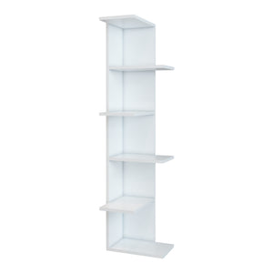 Scaffale Angolare 'Pandrup' Mobile Espositore a 6 Ripiani Porta Libri Portapiante - Bianco [en.casa] 