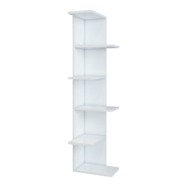 Scaffale Angolare 'Pandrup' Mobile Espositore a 6 Ripiani Porta Libri Portapiante - Bianco [en.casa] 