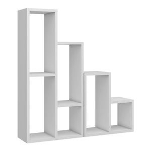 Set di 2 Scaffali Componibili 'Ringkøbing' Mobile Espositore con Ripiani Quadrati in Altezze Diverse Portafiori Portapiante Portaoggetti - Bianco [en.casa]
