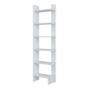 Libreria 'Midtdjurs' Scaffale da Terra Mobile Espositore a 6 Ripiani - Bianco [en.casa] 
