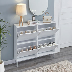 Scarpiere Kehmstedt 91x100x19cm Bianco [en.casa]