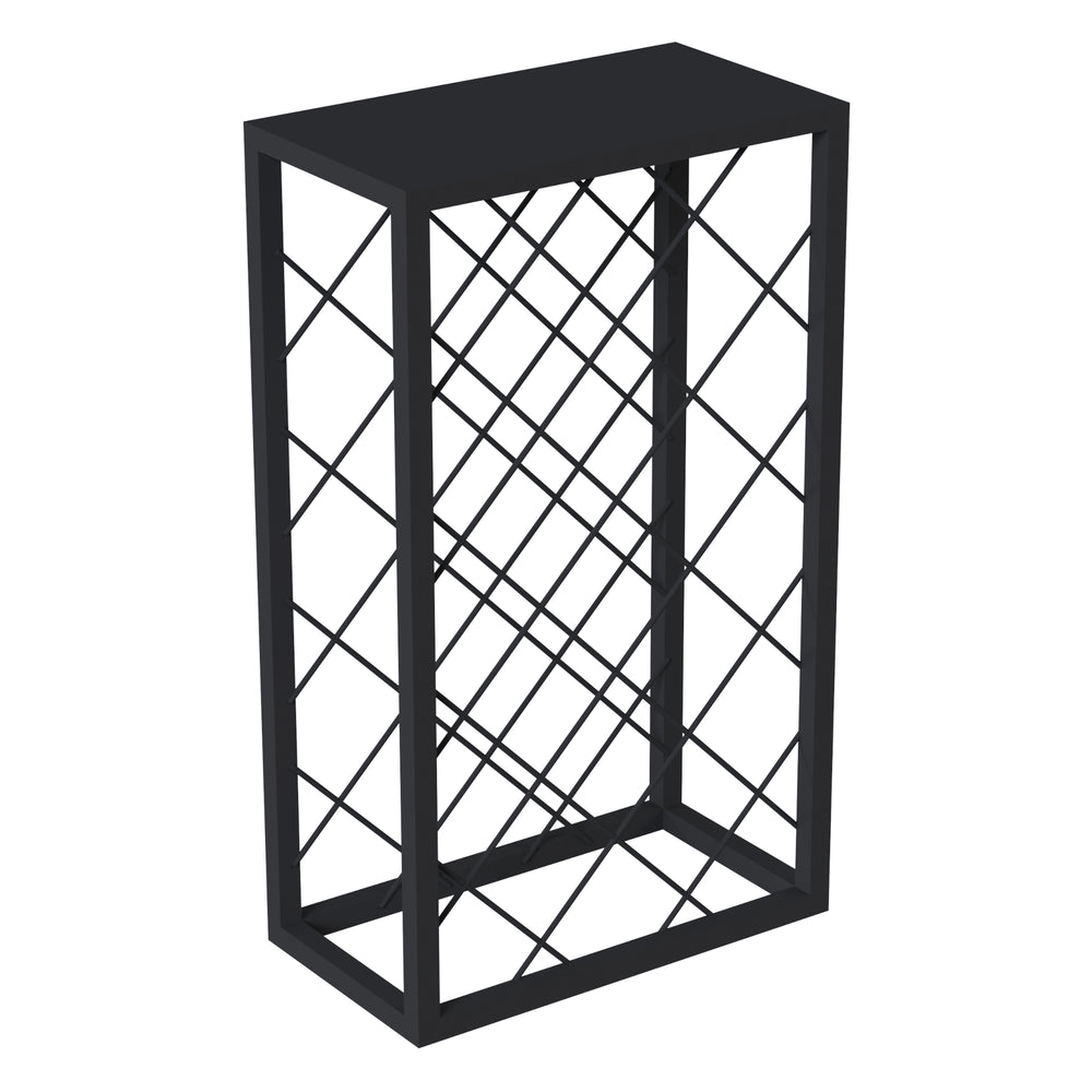 Portabottiglie Amasia in metallo 74x45x22 cm nero [en.casa] - premiumXL