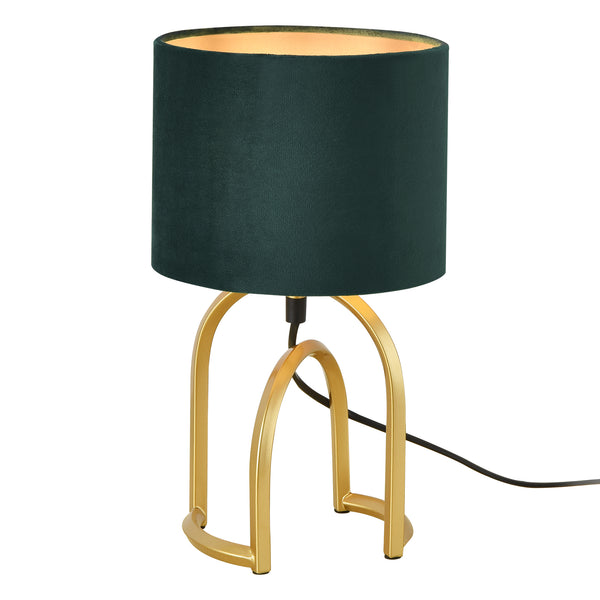 Lampada da Comodino Smethwick con Paralume Cilindrico Verde Scuro - lux.pro