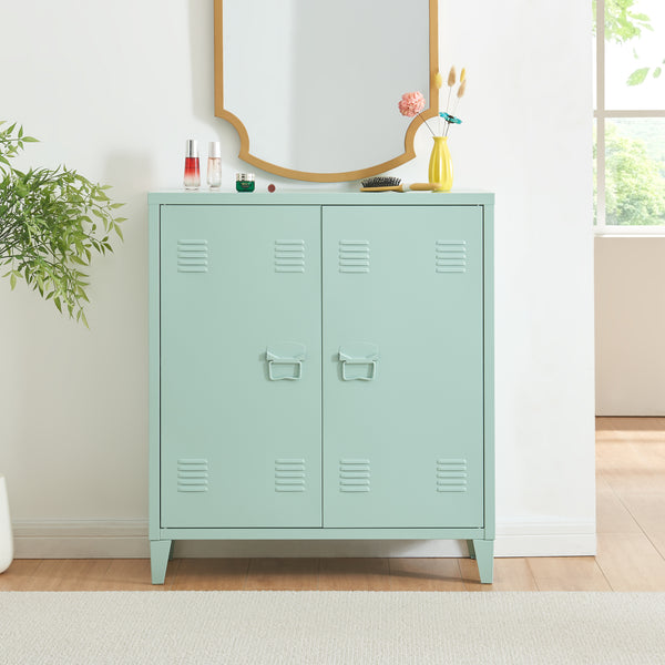 Armadio metallico Oripää - 90x80x33cm - Verde pastello