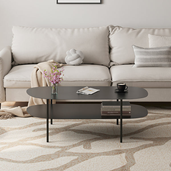 Tavolino da salotto Enebakk 112x62x40,5cm Nero, opaco [en.casa]