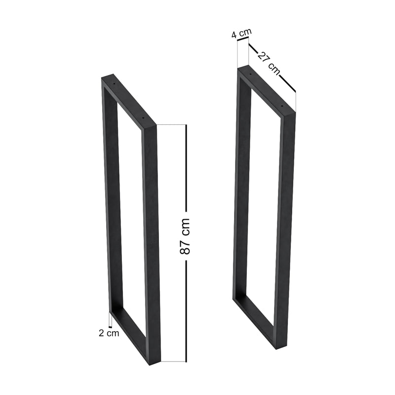 Schizzo in scala Set di 2 Gambe Kauniainen per Mobili Fai da Te Altezza 87 cm Acciaio Nero [en.casa] 