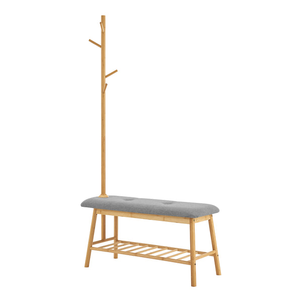 Panca guardaroba Bygland in bambù 90x34x165cm [en.casa]