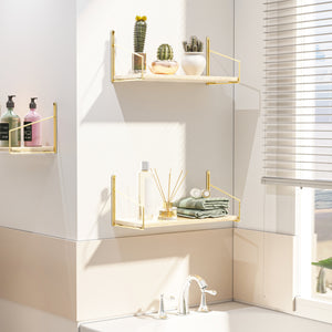 Mensola da parete Muurame 40x14x17 cm color oro [en.casa]