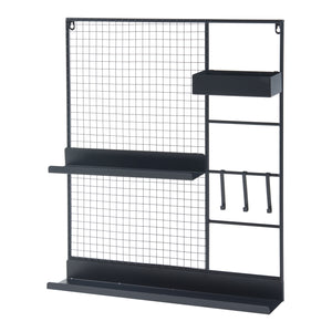 Griglia da parete Westre 70x60x11cm Metallo Nero [en.casa]