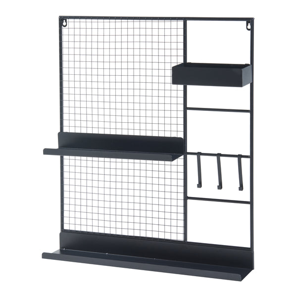 Griglia da parete Westre 70x60x11cm Metallo Nero [en.casa]