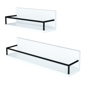 Mensola da parete Grue set da 2 bianco/nero [en.casa]