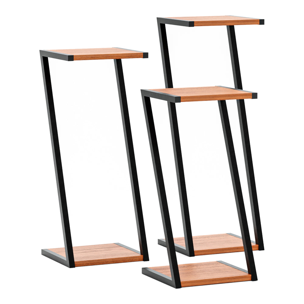 Tavolino Hjartdal 3 pz. Colore legno/nero [en.casa]