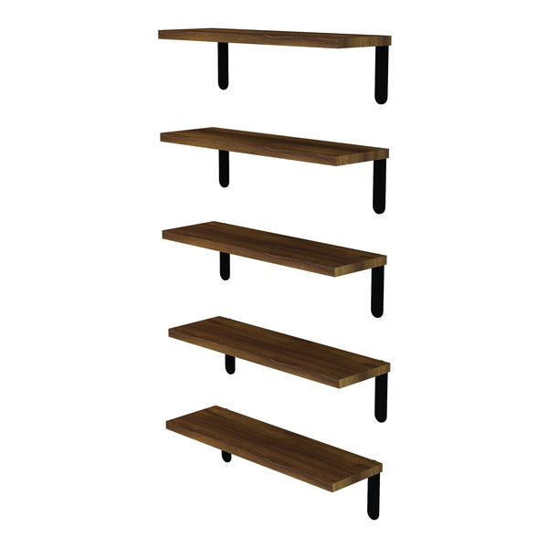 Mensola da parete Frogn set da 5 colori legno/nero [en.casa]