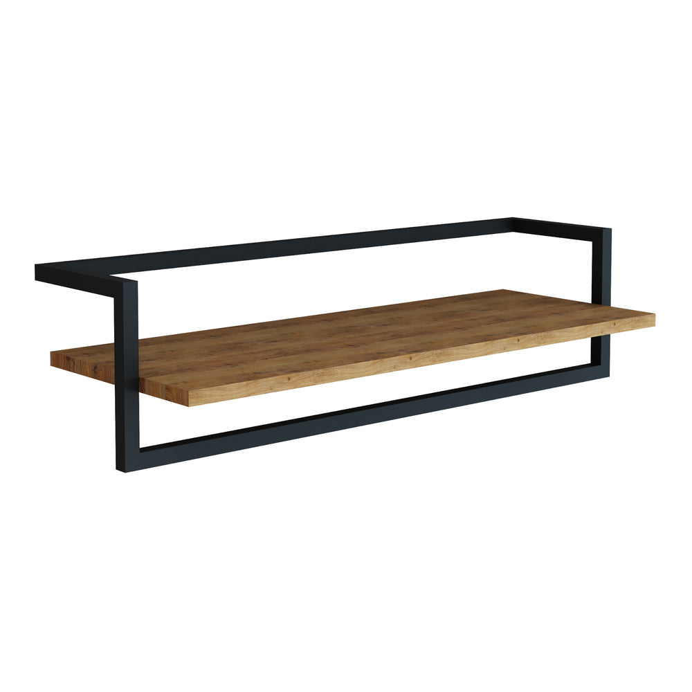 Appendiabiti da parete Evje 80x30x20cm color legno/nero [en.casa] - premiumXL