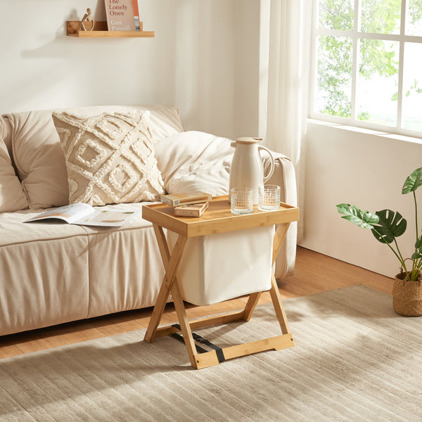 Tavolo da picnic Hattfjelldal 53x48x32cm Bambù [en.casa]