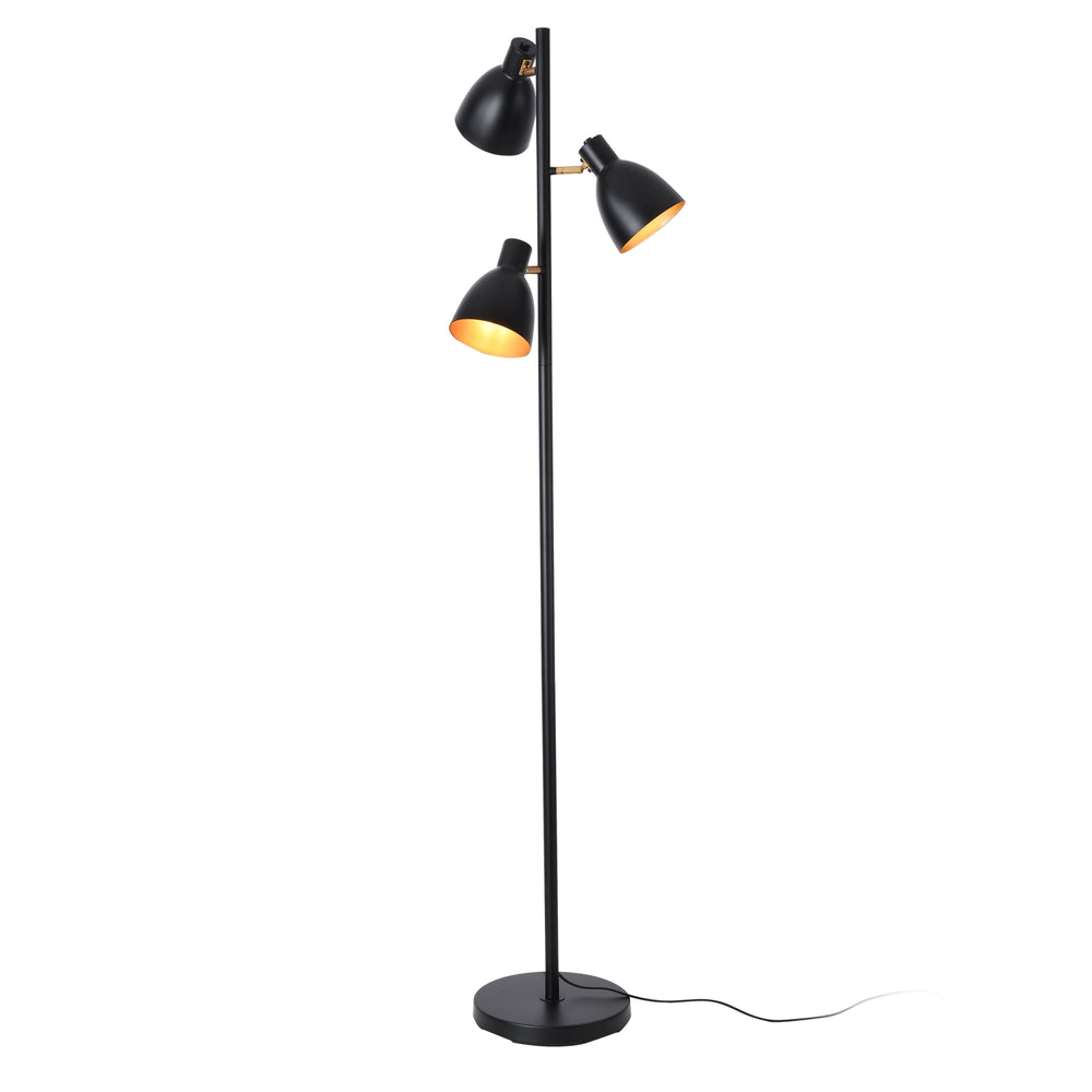 Stehlampe Witney 3 - flammig Schwarz / Goldfarben [lux.pro] - premiumXL