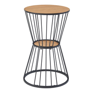 Tavolino Fossbergom Nero/effetto quercia [en.casa]