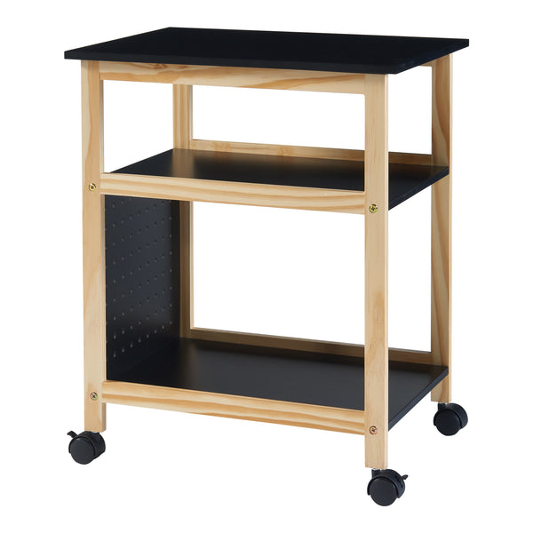 Carrello Dønna 61x51x36cm Nero/Color legno [en.casa]