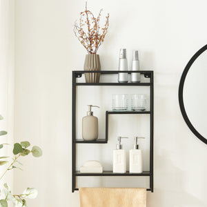 Mensola da parete Uurainen 60x40x13 cm Nero [en.casa]