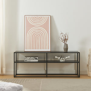 Tavolino TV Solund 120x30x46cm Nero [en.casa]