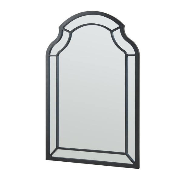 Specchio da Parete Puolanka 90 x 60 cm Cornice in MDF Nero [en.casa] 