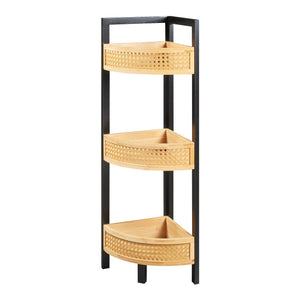 Mensola angolare Tervola 80x23x23 cm Nero/Bambù [en.casa]