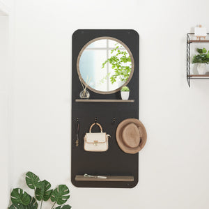 Pannello appendiabiti Helsinge con specchio 140x60x16 cm [en.casa]