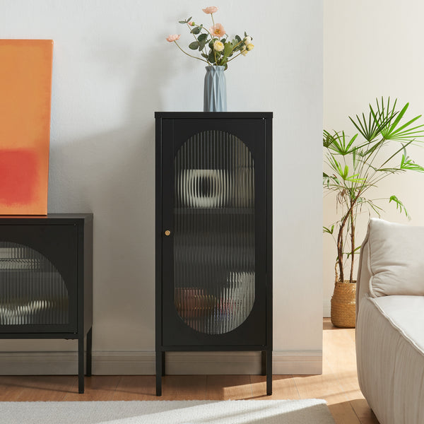 Mobiletto Karlskrona 102x43x40 cm Nero, opaco [en.casa]