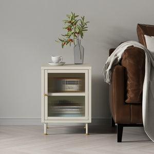 Mobiletto Lindau 56x40x40 cm Bianco crema [en.casa]