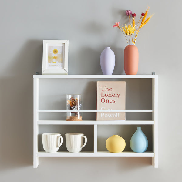 Scaffale da Parete Piteå con 3 Scomparti 60x10,5x 45 cm Bianco [en.casa] 