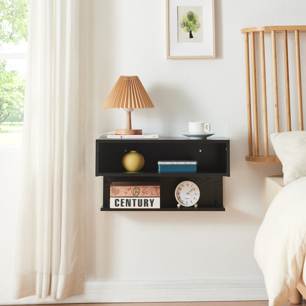 Wandregal Gauldal 57x30x32 cm Schwarz [en.casa] - premiumXL