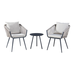Set di mobili da giardino Abriola 3 pz. Grigio [casa.pro]