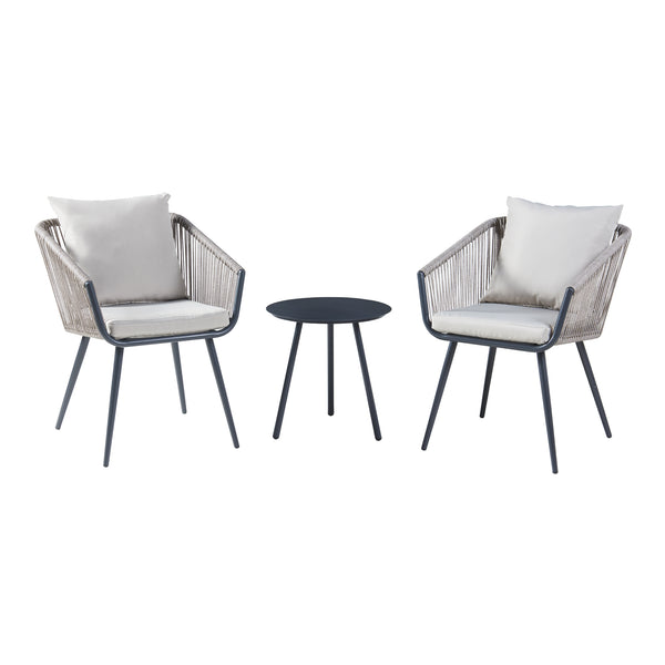 Set di mobili da giardino Abriola 3 pz. Grigio [casa.pro]