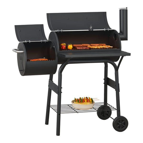 Carrello barbecue Arielli 115x110x64cm Nero [casa.pro]