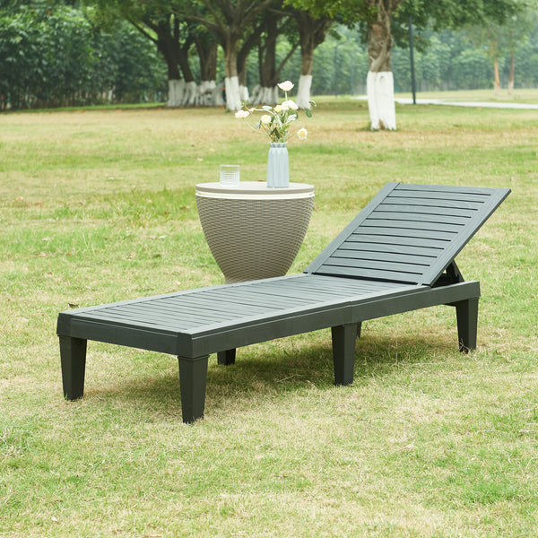 Lettino prendisole Ateleta 172x58 cm Nero [casa.pro]