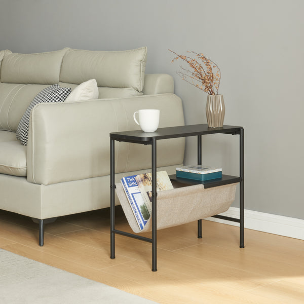 Tavolino laterale Samnanger 60x28x53cm Nero [en.casa]