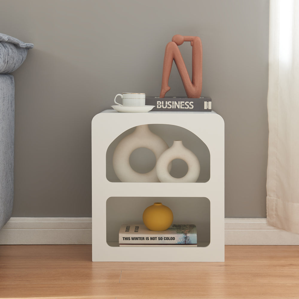 Beistelltisch Vågå 45x40x30 cm Weiß [en.casa] - premiumXL