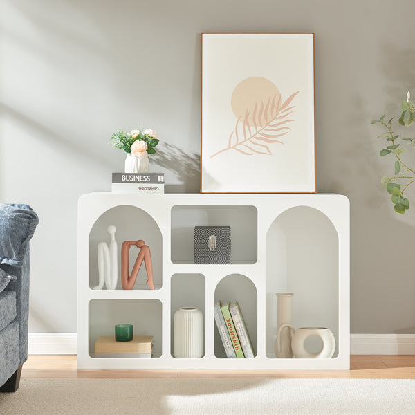 Sideboard Vågå con scomparti aperti 110x30x70 cm Bianco [en.casa]