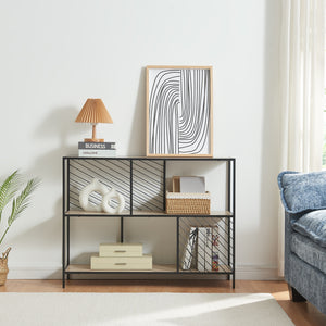 Consolle Övertorneå 100x30x75 cm Nero/Quercia [en.casa]