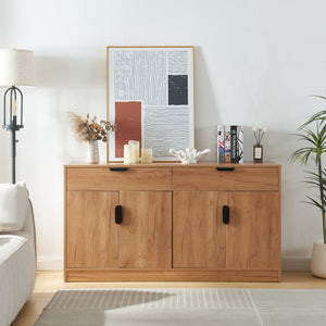 Sideboard Varkaus 75x140x40cm MDF effetto quercia [en.casa]