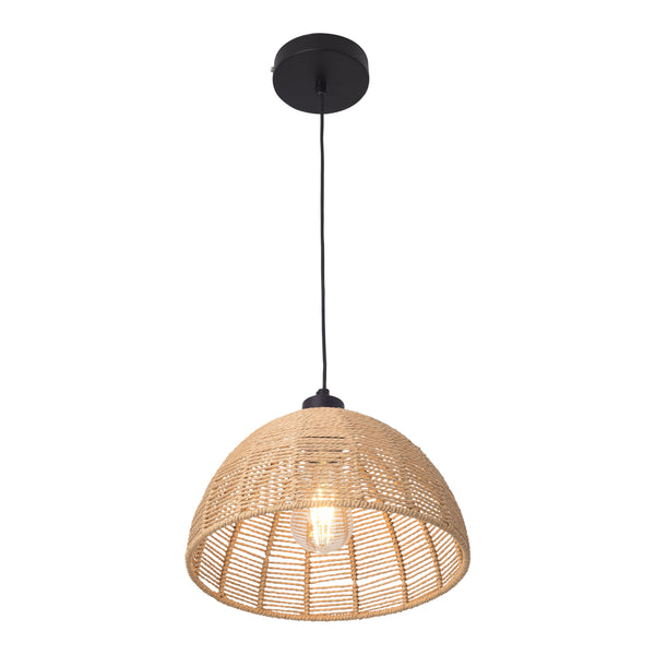 Lampada a sospensione Romsey Metallo+Rattan [lux.pro]