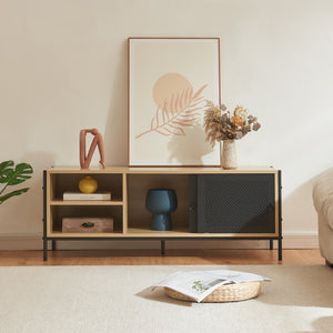 Mobile TV Tysnes 120x40x45 cm effetto quercia/nero [en.casa]