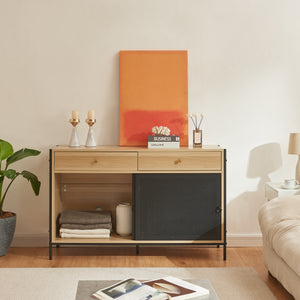 Mobile TV Tysnes 120x40x75 cm Rovere/Nero [en.casa]