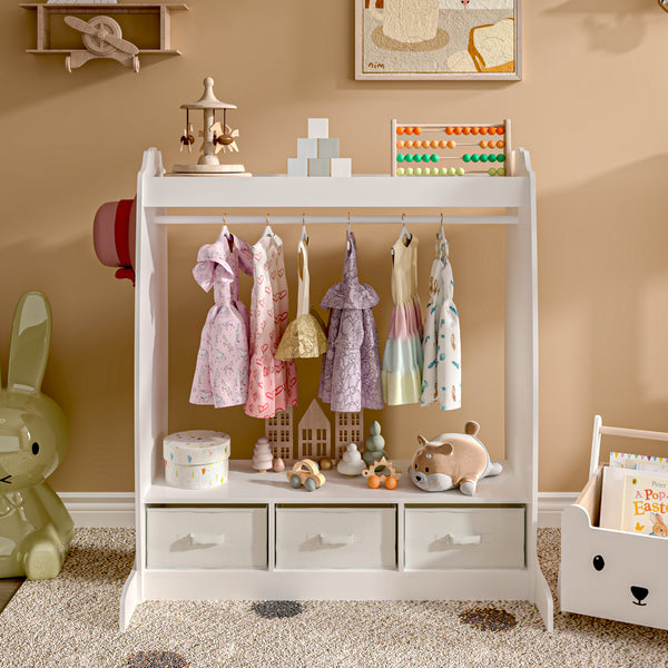 Guardaroba per bambini Moskenes 107x95x61 cm Bianco [en.casa]