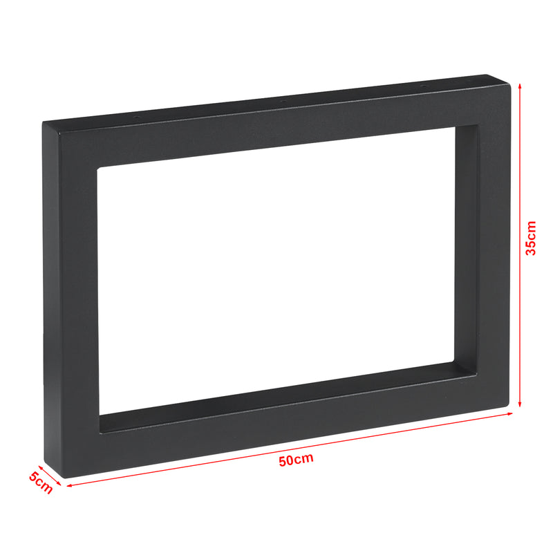 Schizzo in scala Set di 2 Gambe Quadrate Lunderskov per Mobili 'Fai da Te' - Altezza 35 cm - Acciaio Nero [en.casa]