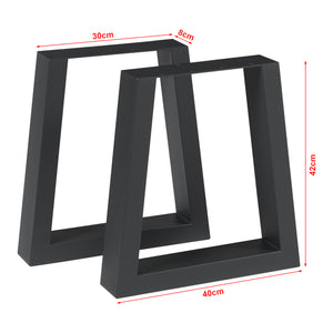 Set di 2 Gambe Trapezoidali Marstal per Mobili 'Fai da Te' - Altezza 42 cm - Acciaio Nero [en.casa] 