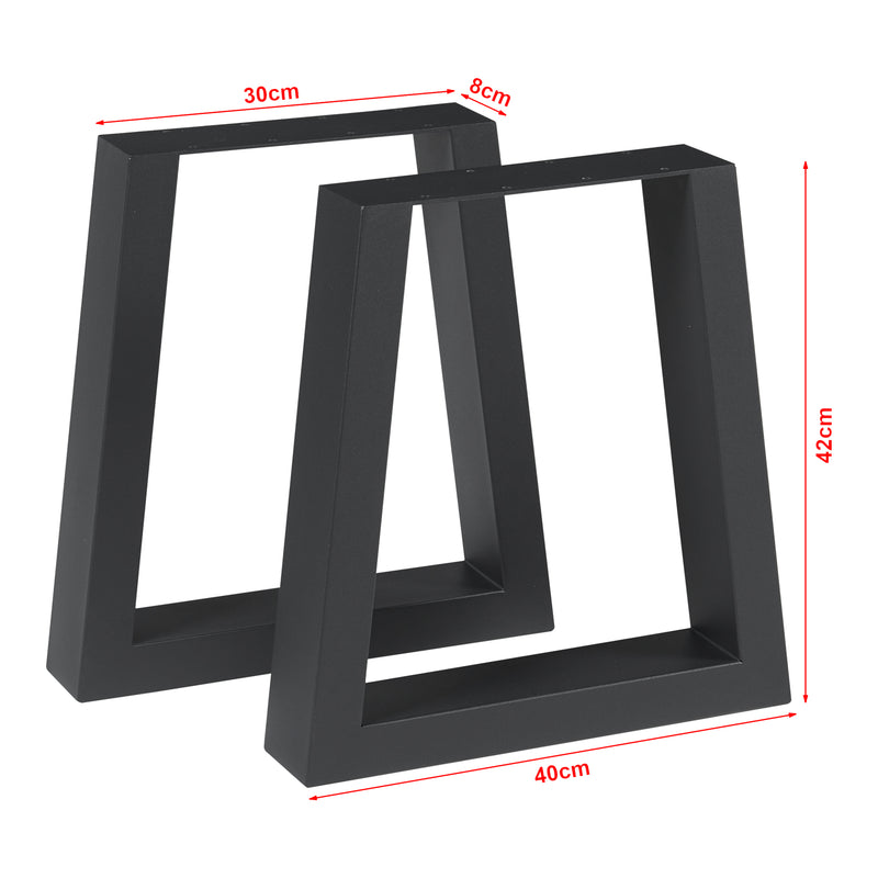 Schizzo in scala Set di 2 Gambe Trapezoidali Marstal per Mobili 'Fai da Te' - Altezza 42 cm - Acciaio Nero [en.casa] 